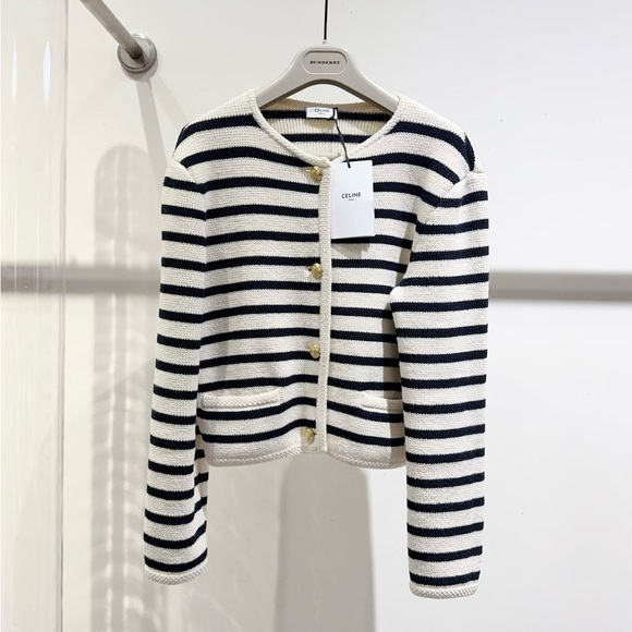 Celine Jackets & Blazers - 🚩steal Authentic Celine Navy and White Striped Sweater